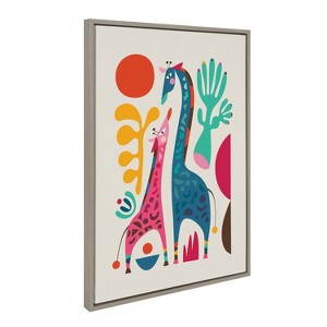 Sylvie Giraffe Love Framed Canvas by Rachel Lee of My Dream Wall - Kate & Laurel All Things Decor - 1 of 4