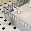 Okak Twin/Full Size Floor Bed Frame, Children's Floor Bed Frame with High Safety Rails & Door, Modern Low Bed Frame for Children's Bedroom - 2 of 4