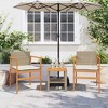 vidaXL Patio Chairs with Cushions 2 pcs Beige Poly Rattan&Solid Wood - 3 of 4