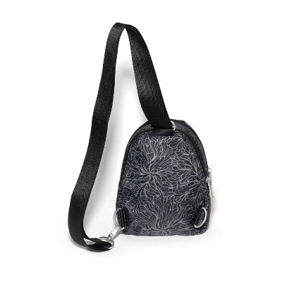 Baggallini Double Zip Mini Sling Bag - Midnight Blossom — фото 3