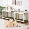 MaseiKar Dog Crate Furniture, Large Dog Kennel Indoor, Wooden Cage with Pull-Out Tray, Double Doors Pet House Side End Table for Large/Medium - 3 of 4