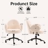 TopComfy Task and Office Chairs Ergonomic Curved Backrest Armrests Boucle Fabric 360 Swivel Adjustable Height For Home Office, Beige, - 3 of 4