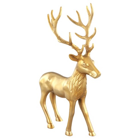 Costway Standing Reindeer Statue Aluminum Deer Sculpture For Indoors ...