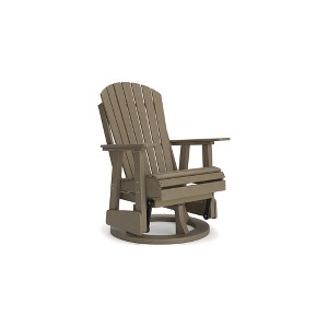 Signature Design by Ashley Hyland wave Outdoor Swivel Glider Chair, Driftwood - 1 of 4