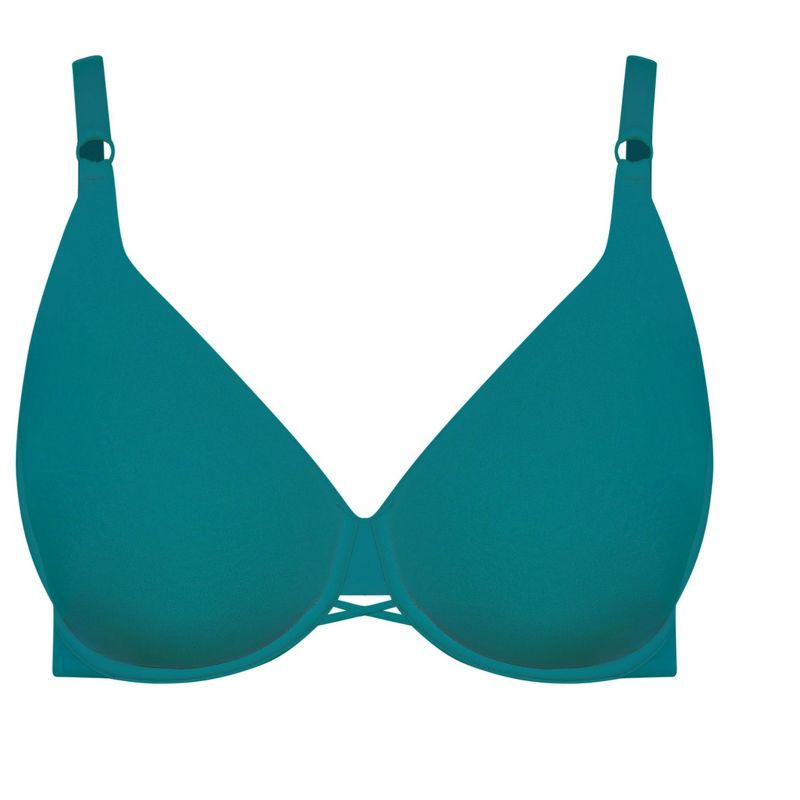 Women's Plus Size Fashion Smooth Back Bra - deep teal | AVENUE, 4 of 5