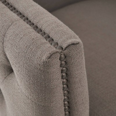 Grayson Barrel Swivel Accent Chair in Gray Leather