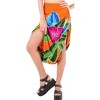 LA LEELA Women's Sarong Bikini Skirt Cover up Swimsuit Summer Wraps Bathing suit Swimwear Beach Wrap Skirts for Women One Size Orange, Floral - 2 of 4