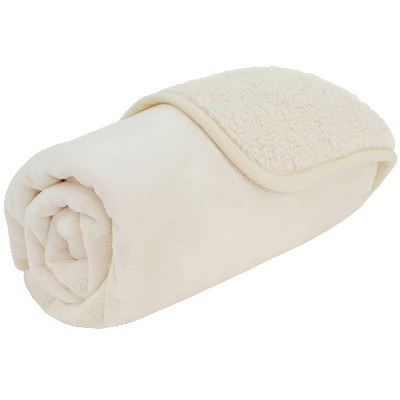 Small Beige Waterproof Sherpa Fleece Pet Blanket