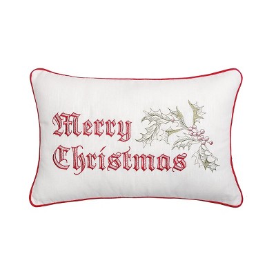 C&F Home 14" x 22" Wenham Holly Merry Christmas Embroidered Throw Pillow