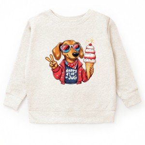 The Juniper Shop Patriotic Dog Ice Cream Youth Sweatshirt - S - Natural - 1 of 4