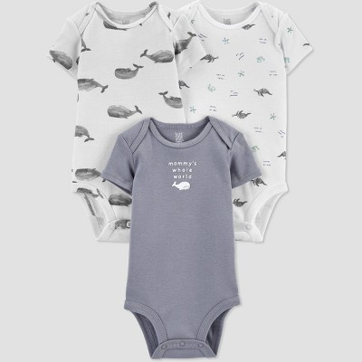 Image of Baby Boys' 3pk Sea Creatures Bodysuit - Just One You® made by carter's White/Gray Newborn