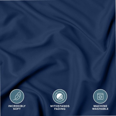 Dark Blue Hypoallergenic Microfiber Queen Pillow Sham Set