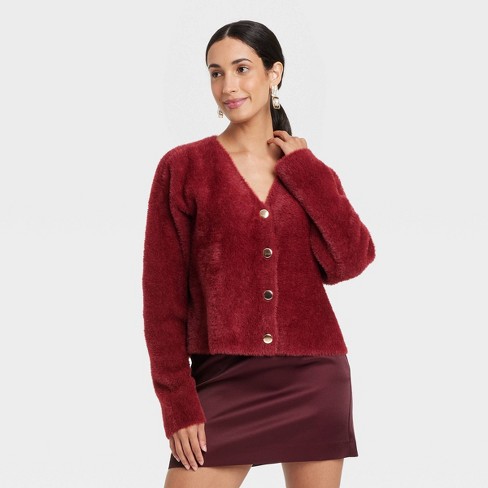 Burgundy cardigan target best sale