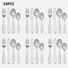 DOMETOUR 24-Piece Stainless Steel Flatware Set Service for 6 People Silver - 2 of 4