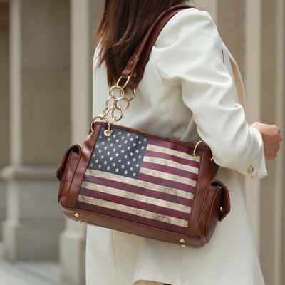MKF Collection Alaina Vegan Leather Women’s Flag Shoulder Bag by Mia K - Taupe — фото 2