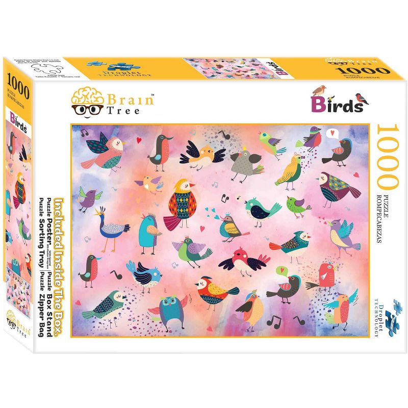 Brain Tree - Birds 1000 Piece Puzzles for Adults-Jigsaw Puzzles-With 4 Puzzle Sorting Trays- Random Cut - 27.5"Lx19.5"W, 3 of 7