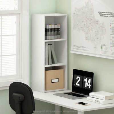 White Composite Wood 3-Tier Cube Storage Organizer
