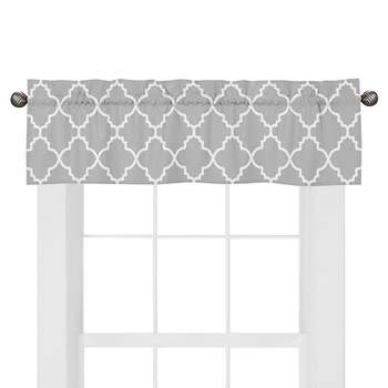 Sweet Jojo Designs Gray & White Trellis Window Valance - Gray