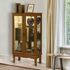 Syemin Decorative Storage Cabinets Accent Storage Cabinet, Curio Cabinet, Curio Diapaly Cabinet with Adjustable Shelves, Brown, 26"*11.75"*43.5" - 2 of 4