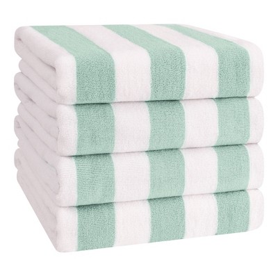 American Soft Linen Turkish Beach Towel, 100% Cotton Cabana Striped Beach Towel, 30 in by 60 in Soft Absorbent Beach Pool Towel