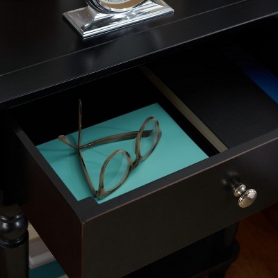 Siobhan Black Pine Wood End Table with Storage