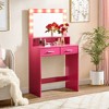 NicBex Vanity Desk with Mirror Small Vanity with Mirror, Compact Makeup Vanity Dressing Table with 2 Drawers and 2 Level Storage for Apartment - 2 of 4