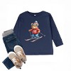 Skiing Bear Watercolor - Toddler Long Sleeve Graphic Tee - 2 of 4