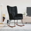 vidaXL Rocking Chair Accent Side Chair Padded Seat for Living Room Velvet - 3 of 4