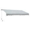 Outsunny 12' x 8' Patio Awning Canopy Retractable Sun Shade Shelter with Manual Crank Handle for Patio, Deck, Yard, Light Gray - 4 of 4