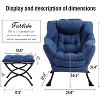 Modern Lounge Chair with Ottoman - Oversized Accent Chair with Folding Footrest - Comfortable Reading Chair for Living Room Bedroom - Beige - 3 of 4