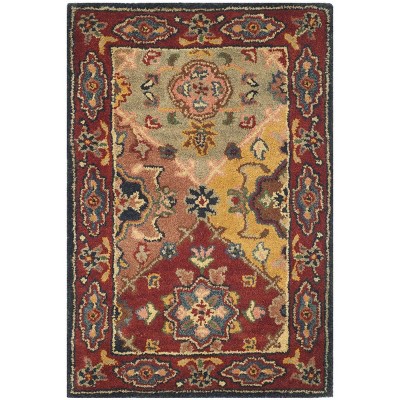 Heritage Red Multicolor Hand-Tufted Wool Area Rug 2'3" x 4'