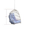 Hanging Egg Chair with Stand Kit,Foldable PE Rattan Swing Seat with Cushion and Pillow,Outdoor Hanging Chair for Patio or Balcony-Maison Boucle - 2 of 4