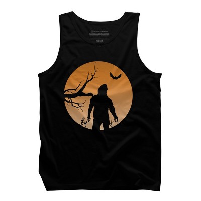 Men's Design By Humans Yeti Halloween Harvest Moon By LivedInTees Tank Top