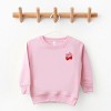 Cherry Hearts Pink Bow Patchwork Print - Toddler Graphic Sweatshirt - 3 of 4