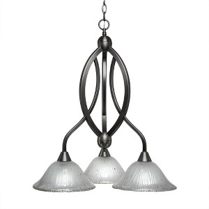 Toltec Lighting Bow 3 - Light Chandelier in  Brushed Nickel with 10" Frosted Crystal  Shade - 1 of 1