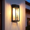 Solar Outdoor Black Wall Light with LED Bulb,Weather-Resistant & Dusk to Dawn, Easy Mounting for Porch, Garage & Garden - 2 of 4