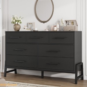 Freestanding 7 Dresser for Bedroom, 52" Wide Drawer Dresser with Storage, Wooden Closet Storage Chest - 1 of 4