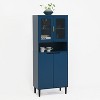 TOAOTBNBO 5 Tier Tall Bookcase with 4 Tempered Glass Door, Classical Bookshelf with Adjustable Board, Modern Bookshelves for Home Office - 2 of 4