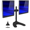 Mount-It! Free Standing Dual Monitor Stand | Double Arm Desk Mount Fits Two 21 24 27 Inch Computer Screens | 2 Heavy Duty Full Motion Adjustable Arms - 2 of 4