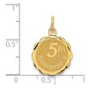Black Bow Jewelry 14k Yellow Gold 5th Anniversary Circle Charm or Pendant, 15mm - 4 of 4