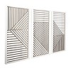 Set of 3 Wood Geometric Carved Wall Decors Brown - Olivia & May: Contemporary Style, Vertical Orientation, Carving Artwork - 3 of 4