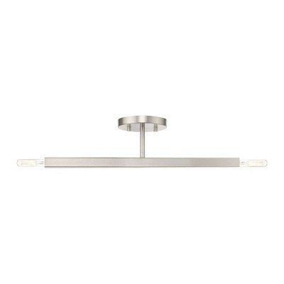 Livex Lighting Monaco 2 - Light Semi-Flush Mount in  Brushed Nickel