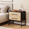 Modern Nightstand with Drawers, Mid-Century Nightstand with 2 Storage Drawers, Light Wood Bedside Table with Metal Legs for Bedroom & Living Room - 4 of 4