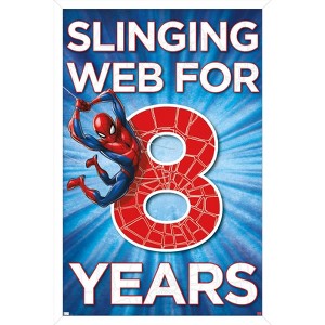 Trends International Marvel Spider-Man - Happy 8th Birthday Framed Wall Poster Prints - 1 of 4