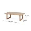 GDFStudio Petteti Outdoor Acacia Wood Loveseat and Coffee Table Set with Cushions, Brown Wash/Beige - 3 of 4
