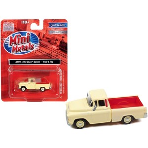 1955 Chevrolet Cameo Pickup Truck Ivory and Red 1/87 (HO) Scale Model Car by Classic Metal Works - 1 of 3