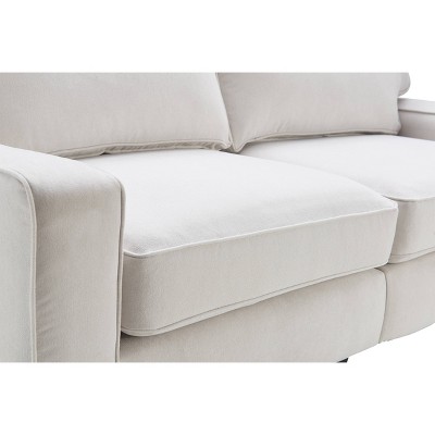 Creamy Comfort Recliner with Wood Accents and Removable Cushions