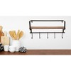 VIP Metal 23.23 in. Brown Wall Shelf with 5 Hooks - 2 of 4