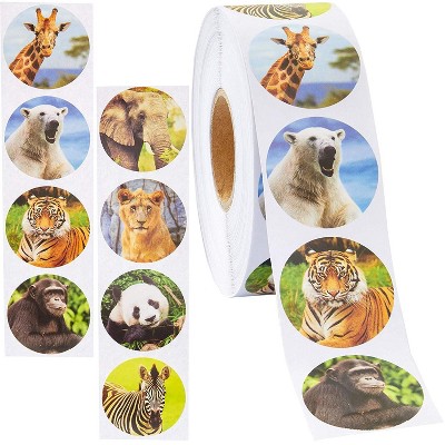 Zoo Animal Sticker Roll (1000 Count), 1.5 inches