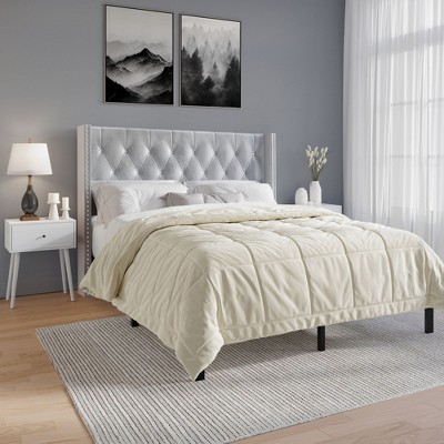 ChaletPosh Velvet Upholstered Bed with 2 Nightstands